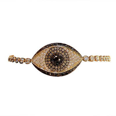 14K YELLOW GOLD DIAMOND BLACK DIAMOND AND BROWN DIAMOND BRACELET - Tapper's Jewelry 
