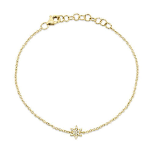 14K Yellow Gold Star of David Bracelet