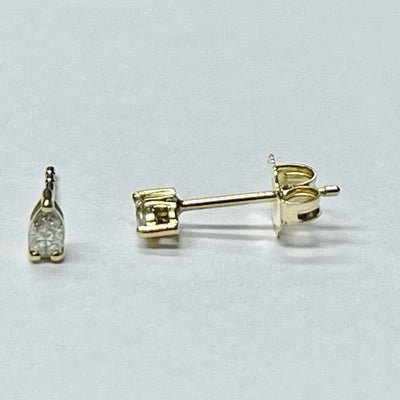 14K Yellow Gold Diamond Earrings