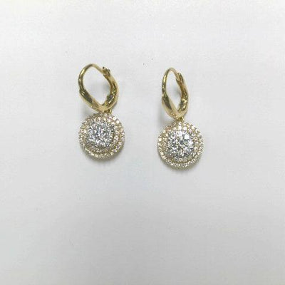 14K Yellow Gold Diamond Earrings