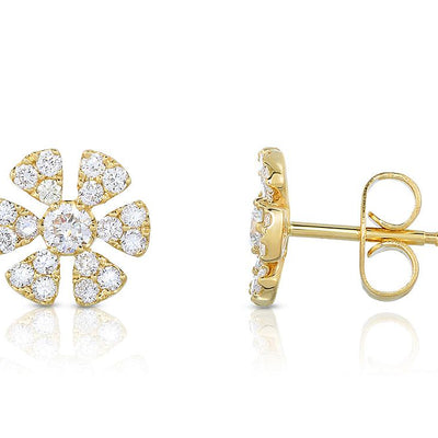 14K Yellow Gold Diamond Earrings