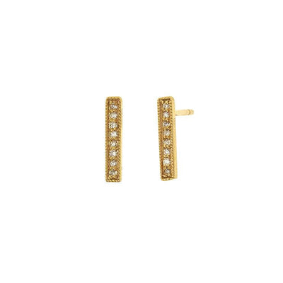 14K Yellow Gold Diamond Earrings - Tapper's Jewelry 