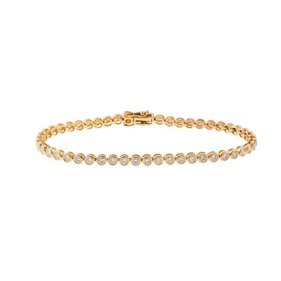 14K YELLOW GOLD DIAMOND ETERNITY BRACELET - Tapper's Jewelry 