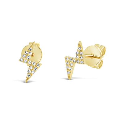 14K YELLOW GOLD DIAMOND lightning bolt EARRINGS - Tapper's Jewelry 