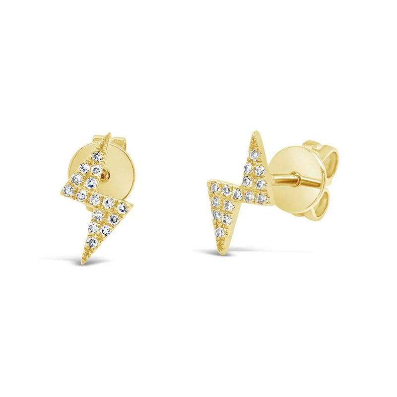 14K Gold Lightning Stud Earrings – LibertyLove.com