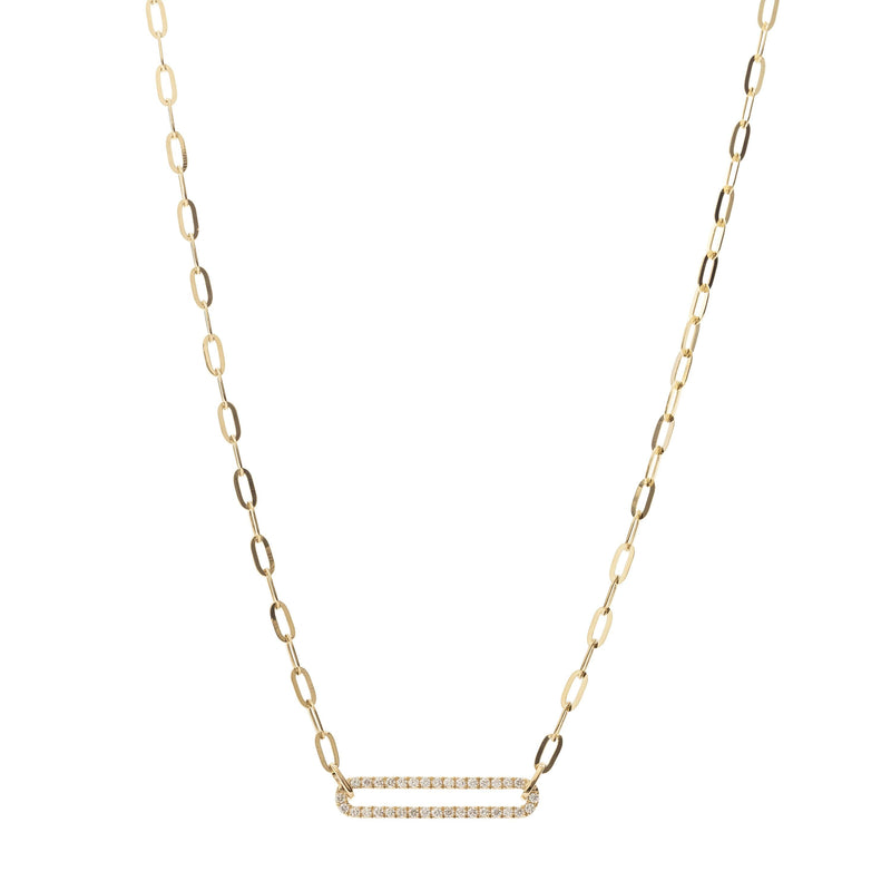 Rubans Voguish 18K Gold plated Paperclip charm necklace
