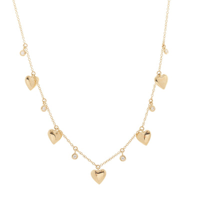 14k Gold Diamond Heart Necklace
