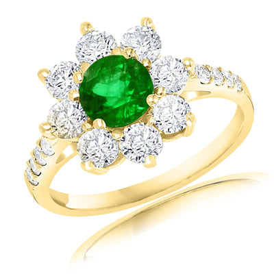 14K Yellow Gold Emerald and Diamond  Ring - Tapper's Jewelry 