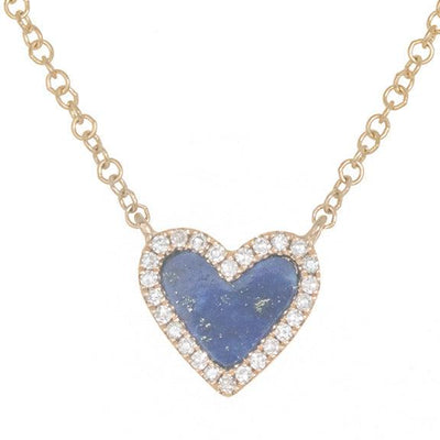 14K Yellow Gold Lapis and Diamond  Necklace - Tapper's Jewelry 