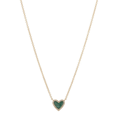 14K Yellow Gold Malachite and Diamond  Necklace - Tapper's Jewelry 