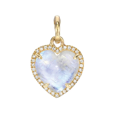 14K Yellow Gold Moonstone and Diamond  Necklace - Tapper's Jewelry 