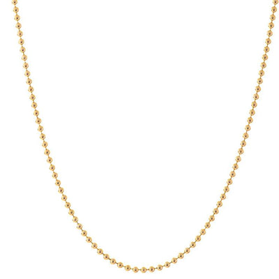 14K Yellow Gold 20" Beaded Chain Necklace