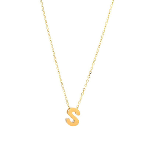 14K Yellow Gold Initial 'S' Necklace