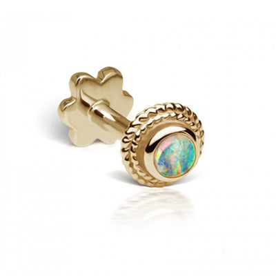 14K Yellow Gold Opal Single Earring - Tapper's Jewelry 