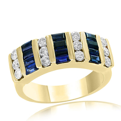 14K Yellow Gold Sapphire and Diamond  Ring - Tapper's Jewelry 