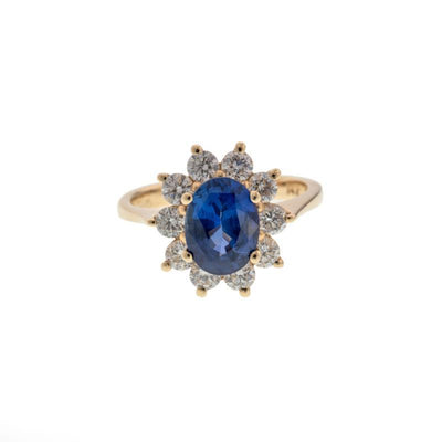 14K Yellow Gold Sapphire and Diamond  Ring - Tapper's Jewelry 