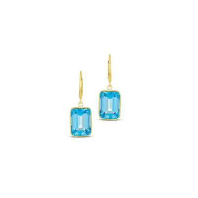 14K Yellow Gold Topaz Earrings