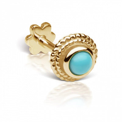 14K Yellow Gold Turquoise Earring - Tapper's Jewelry 