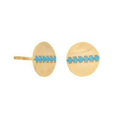 14K Yellow Gold Turquoise Earrings - Tapper's Jewelry 