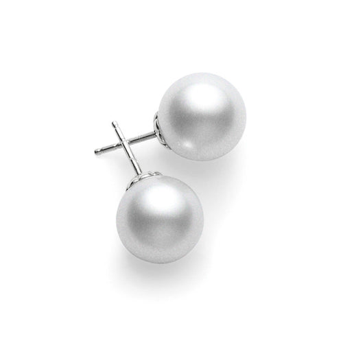 Ayoka Cultured Pearl Stud Earrings in 18K White Gold, 8MM