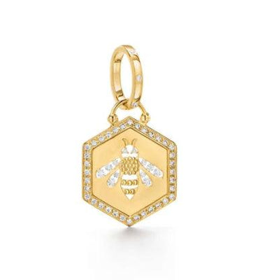 18 KARAT CUTOUT DIAMOND BEE PENDANT - Tapper's Jewelry 