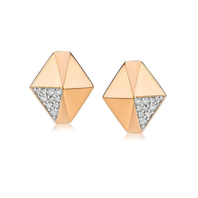 18 KARAT DIAMOND ORIGARMI STUD EARRINGS - Tapper's Jewelry 