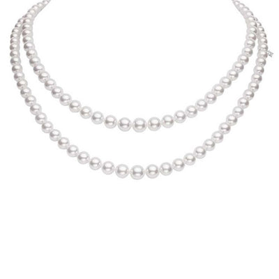 18 KARAT DOUBLE AKOYA PEARL STRAND NECKLACE - Tapper's Jewelry 
