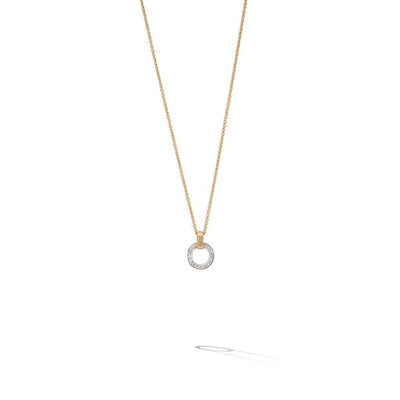 18 KARAT FLAT LINK DIAMOND PENDANT NECKLACE - Tapper's Jewelry 