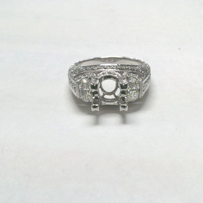 18 KARAT GOLD 3 STONE SEMI MOUNT - Tapper's Jewelry 