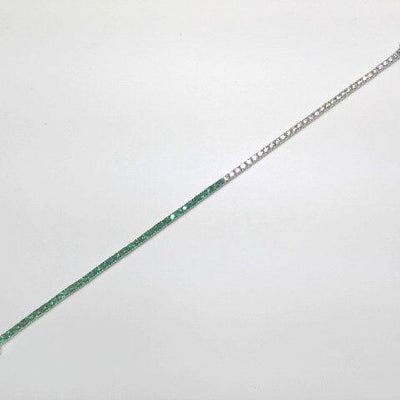 18 KARAT GOLD DIAMOND AND EMERALD BRACELET