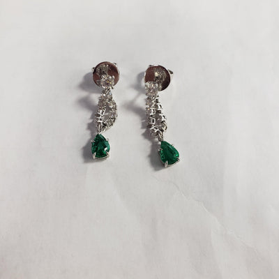 18 KARAT GOLD DIAMOND AND EMERALD EARRINGS - Tapper's Jewelry 