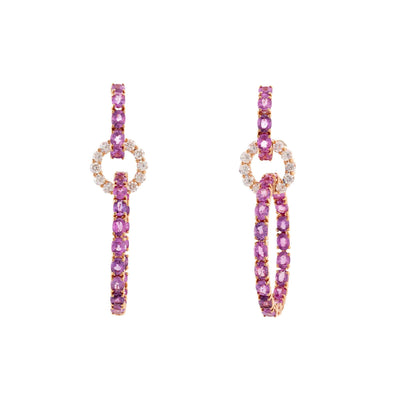 18 KARAT GOLD DIAMOND AND SAPPHIRE EARRINGS - Tapper's Jewelry 