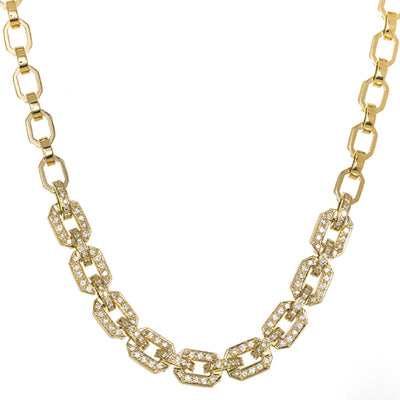 18 KARAT GOLD DIAMOND LINK NECKLACE - Tapper's Jewelry 