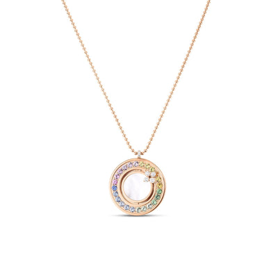 18 KARAT LOVE IN VERONA RAINBOW MEDALLION NECKLACE - Tapper's Jewelry 
