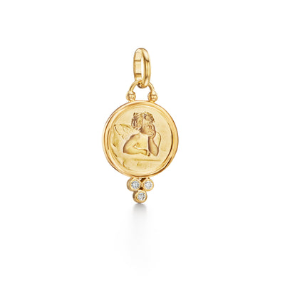 18 KARAT MEDIUM DIAMOND ANGEL PENDANT - Tapper's Jewelry 