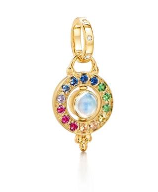 18 KARAT MINI RAINBOW ORBIT PENDANT