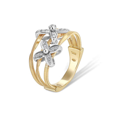 18 KARAT MULTI STRAND FLORAL MOTIF RING - Tapper's Jewelry 