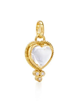 18 KARAT ROCK CRYSTAL HEART AMULET PENDANT - Tapper's Jewelry 