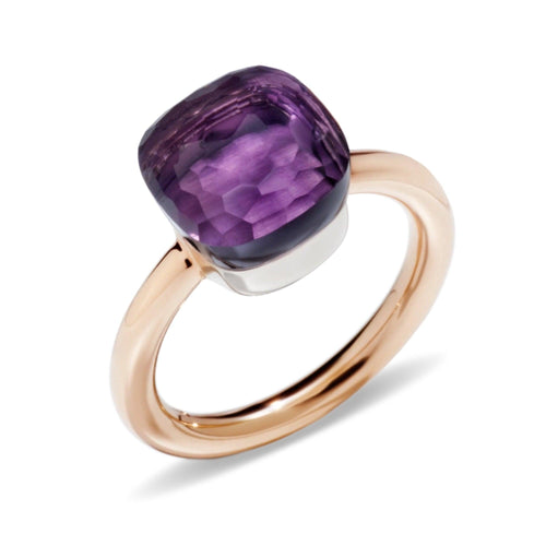 Purple Amethyst Nudo Ring in 18K Rose Gold