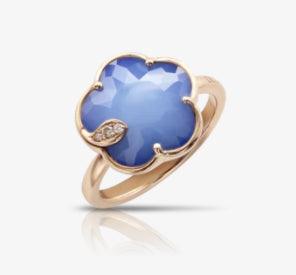 18 KARAT ROSE GOLD BLUE MOON AND DIAMOND RING - Tapper's Jewelry 