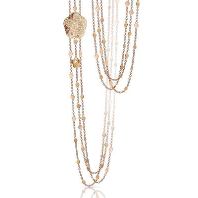 18 KARAT ROSE GOLD DIAMOND FLOWER NECKALCE - Tapper's Jewelry 