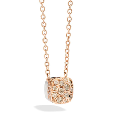 18 KARAT ROSE GOLD NUDO PAVE DIAMOND SOLITAIRE NECKLACE - Tapper's Jewelry 