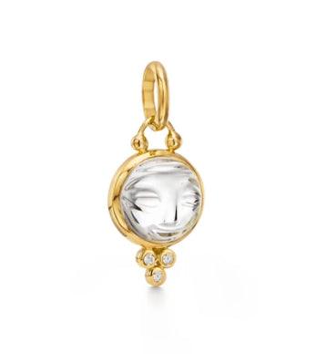18 KARAT SMALL MOONFACE AND DIAMOND PENDANT - Tapper's Jewelry 