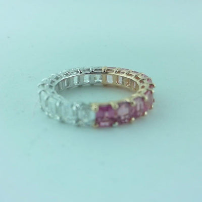 18 KARAT TWO TONE GOLD DIAMOND AND SAPPHIRE RING - Tapper's Jewelry 