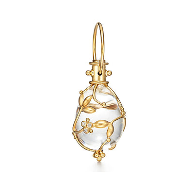 18 KARAT VINE ROCK CRYSTAL AMULET WITH DIAMONDS - Tapper's Jewelry 