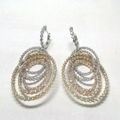 18K 3 Metal Diamond Earrings - Tapper's Jewelry 