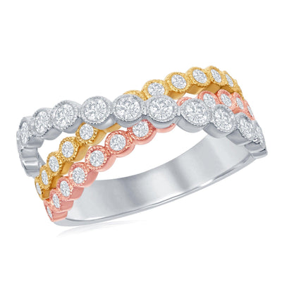 18K 3 Metal Diamond Ring - Tapper's Jewelry 