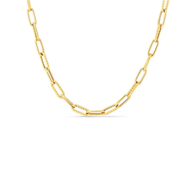 18K GOLD 17 IN PAPER CLIP CHAIN NECKLACE - Tapper's Jewelry 