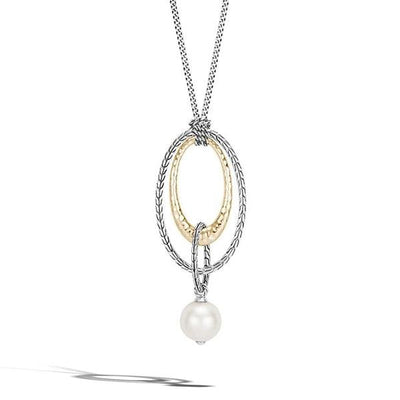18K GOLD AND SILVER PEARL NECKLACE - Tapper's Jewelry 