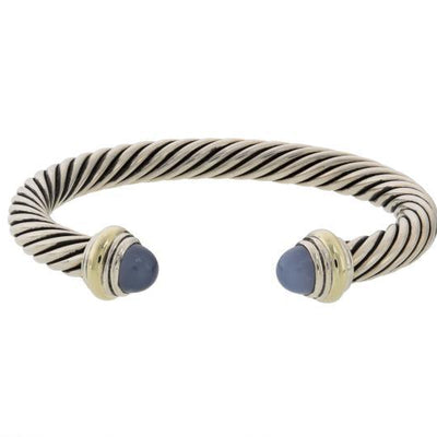 18K GOLD AND STERLING SILVER YURMAN BANGLE BRACELET - Tapper's Jewelry 